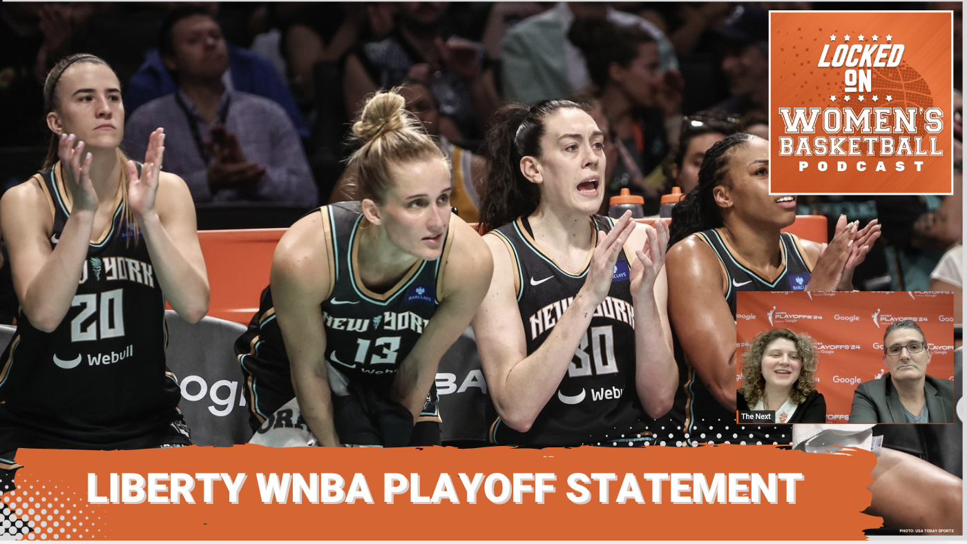 New York Liberty bench cheering during a game